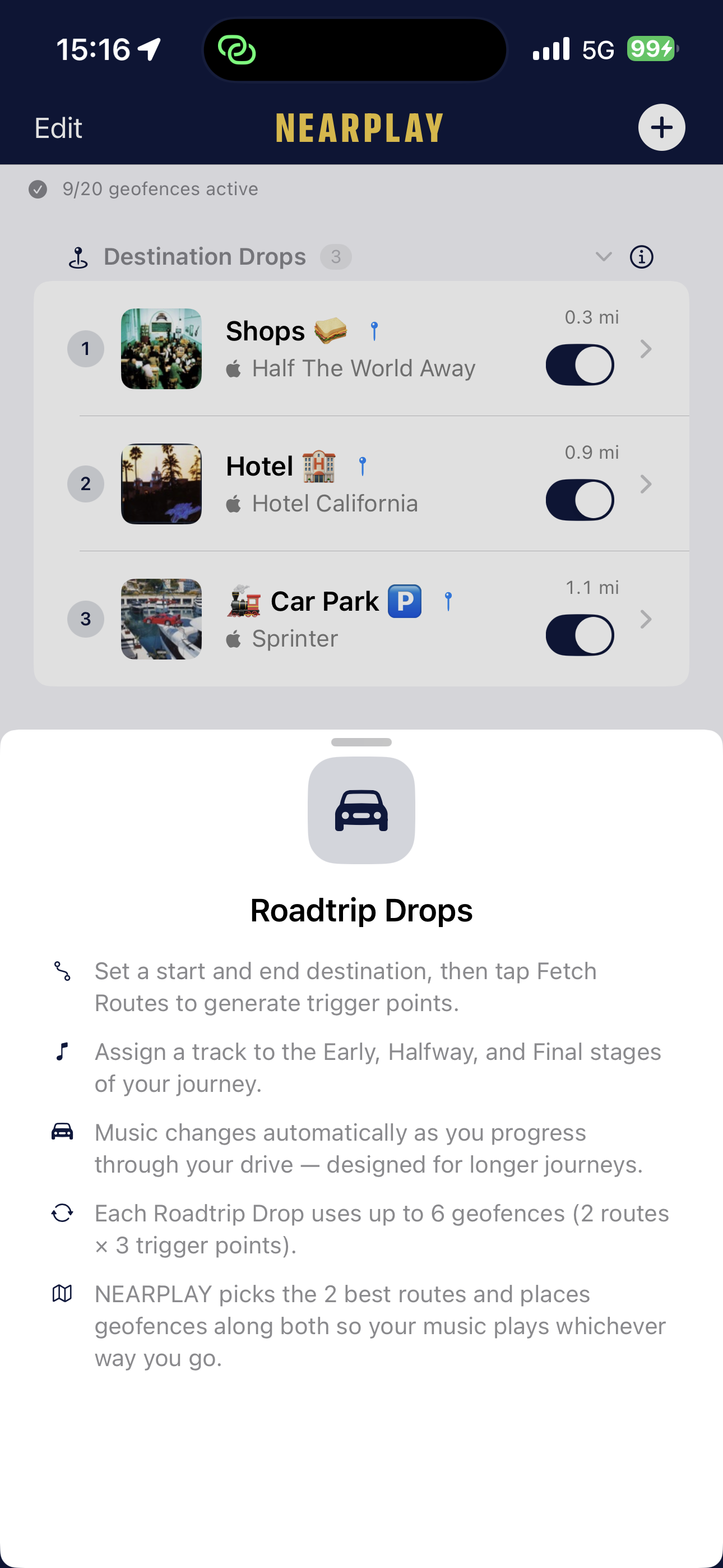 Roadtrip Drop trigger points